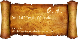 Oszlányi Alinda névjegykártya